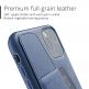 Mujjo Leather Wallet Case - кожен (естествена кожа) кейс с джоб за кредитна карта за iPhone 11 Pro Max (син) 5