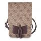 Guess Wallet Universal Phone Bag - кожена чанта (портфейл) с презрамка (кафяв)  1