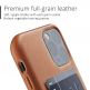 Mujjo Leather Wallet Case - кожен (естествена кожа) кейс с джоб за кредитна карта за iPhone 11 Pro (кафяв) 5