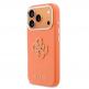 Дизайнерски кожен кейс с MagSafe за iPhone 17 Pro Max - Guess PU Saffiano Resin Logo MagSafe Case (оранжев) 1