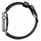 Nomad Strap Traditional Leather - кожена (естествена кожа) каишка за Apple Watch 42мм, 44мм (черен-сребрист) 2
