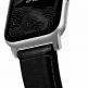 Nomad Strap Traditional Leather - кожена (естествена кожа) каишка за Apple Watch 42мм, 44мм (черен-сребрист) 3