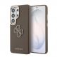 Дизайнерски кожен кейс за Samsung Galaxy S26 Ultra - Guess PU 4G Resin Metal Logo Leather Hard Case (кафяв)