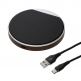 4smarts Select Wireless Fast Charger LIGNO 10W - поставка (пад) за безжично захранване с елементи от истинско дърво, карбон и кожа (сребрист-черен) 1