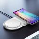 Baseus Dual Wireless Charger - двойна поставка (пад) с Fast Charge технология за безжично зареждане за Qi съвместими устройства (бял)  5