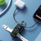 Преносима външна батерия вградени Lightning и USB-C кабели, USB-C порт и зареждане на Apple Watch  - Joyroom JR-W19 Power Bank 5000mAh With 5W Wireless Apple Watch Charging (черен) 7