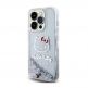 Дизайнерски кейс с висока защита за iPhone 15 Pro - Hello Kitty Liquid Glitter Electroplating Head Logo Case (прозрачен-сребрист) 1