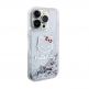 Дизайнерски кейс с висока защита за iPhone 15 Pro - Hello Kitty Liquid Glitter Electroplating Head Logo Case (прозрачен-сребрист) 3