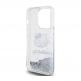 Дизайнерски кейс с висока защита за iPhone 15 Pro - Hello Kitty Liquid Glitter Electroplating Head Logo Case (прозрачен-сребрист) 5
