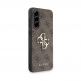 Дизайнерски кожен кейс за Samsung Galaxy A36 - Guess PU 4G Metal Logo Leather Hard Case (кафяв) 2