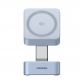 Двойна поставка (пад) за безжично зареждане за iPhone с Magsafe и AirPods - Ugreen Qi2 MagFlow 2-in-1 Inductive Charger 25W (син) 1