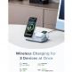  Преносима тройна поставка (пад) за безжично зареждане за iPhone с MagSafe, Apple Watch, AirPods и Qi съвместими мобилни устройства - Ugreen MagFlow 3-in-1 Qi2 Magnetic Wireless Charger (син) 5