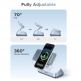  Преносима тройна поставка (пад) за безжично зареждане за iPhone с MagSafe, Apple Watch, AirPods и Qi съвместими мобилни устройства - Ugreen MagFlow 3-in-1 Qi2 Magnetic Wireless Charger (син) 9