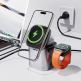 Tройна поставка (пад) за безжично зареждане за iPhone с MagSafe, Apple Watch, AirPods с вграден USB-C кабел и USB-A и USB-C изходи - Acefast GaN 6-in-1 MagSafe Charging Station 80W (тъмносив) 4