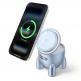 Двойна поставка (пад) за безжично зареждане за iPhone с Magsafe и AirPods - Ugreen Qi2 Rocket 2-in-1 Inductive Wireless Charger 25W (син) 1