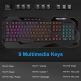 TeckNet EGK01703BK01 Wired LED Illuminated Gaming Keyboard - геймърска клавиатура с LED подсветка (за PC) 3
