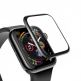 Baseus Full Screen Curved Tempered Glass - калено стъклено защитно покритие с извити ръбове за дисплея на Apple Watch Series 5/4 (44mm) (черен-прозрачен) 3