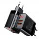 Baseus Mirror Lake Dual USB QC 3.0 Wall Charger 18W CCJMHA-A01 - захранване за ел. мрежа с два USB изхода и технология за бързо зареждане (черен) 4