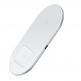 Baseus Simple 2in1 Wireless Charger - двойна поставка (пад) с Fast Charge технология за безжично зареждане за Qi съвместими устройства и Apple Airpods (бял) 3