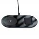 Baseus Simple 2in1 Wireless Charger - двойна поставка (пад) с Fast Charge технология за безжично зареждане за Qi съвместими устройства и Apple Airpods (черен) 1