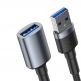 Baseus Cafule USB-А 3.0 Male to USB-А 3.0 Female Extension USB Cable - удължителен USB кабел с въжена оплетка (100 см) (тъмносив) 1