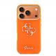 Хибриден удароустойчив кейс за iPhone 17 Pro - Guess IML 4G Script Metal Logo Case (оранжев) 2