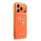 Хибриден удароустойчив кейс за iPhone 17 Pro - Guess IML 4G Script Metal Logo Case (оранжев) 3