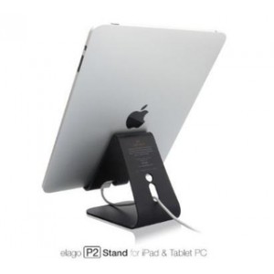 Elago P2 Stand - дизайнерска алуминиева поставка за iPad и таблети (черна)