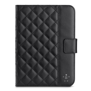 Belkin Quilted с Auto Wake - кожен/полиутеранов калъф с поставка за iPad Mini, iPad mini 2, iPad mini 3 (черен)
