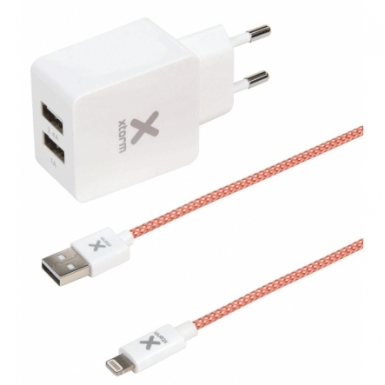A-Solar Xtorm USB AC adapter CX004 - захранване с 2 USB изхода и Lightning кабел за зареждане на iPhone и iPad