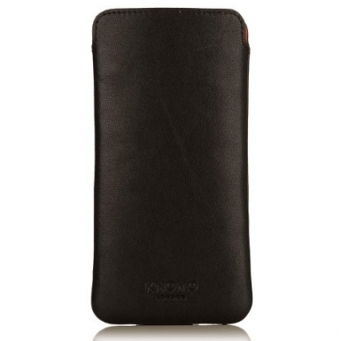 Knomo Leather Slim Sleeve - кожен калъф от естествена кожа за iPhone 8, iPhone 7, iPhone 6, iPhone 6S (черен)