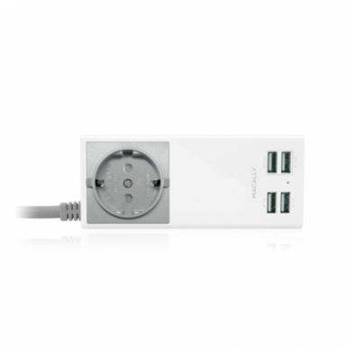Macally UniStrip2 USB Wall Charger & AC outlet - AC контакт и захранване с 4 USB изхода в едно за мобилни устройства