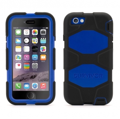 Griffin Survivor All-Terrain Extreme-Duty Case - защита от най-висок клас за iPhone 6, iPhone 6S (черен-син)