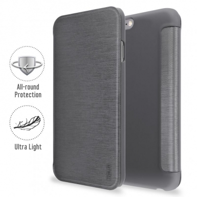 Artwizz SmartJacket case - полиуретанов флип калъф за iPhone 6 Plus, iPhone 6S Plus (титан)