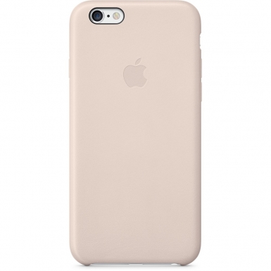Apple iPhone Case - оригинален кожен кейс (естествена кожа) за iPhone 6, iPhone 6S (бледо розов)