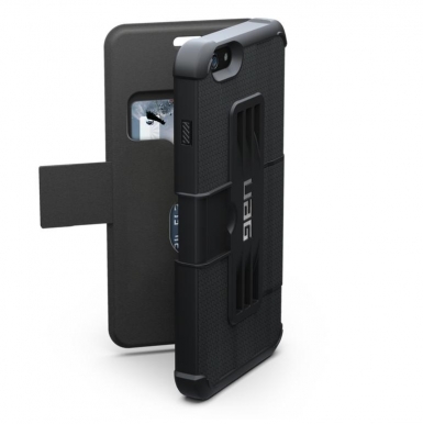 Urban Armor Gear Scout Folio - удароустойчив хибриден кейс тип портфейл за iPhone 6, iPhone 6S (черен)