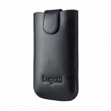 Bugatti SlimCase Leather 2ML - кожен калъф (естествена кожа) за iPhone 6, iPhone 6S, Galaxy Alpha, Galaxy S5 mini, HTC One Mini 2 (черен)
