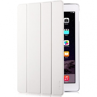Devia Basic Case - кожен калъф и поставка за iPad Air 2, iPad Pro 9.7 (бял)