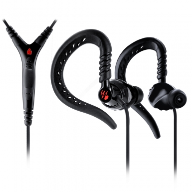 JBL Yurbuds Focus 400 - спортни слушалки с микрофон и управление на звука за iPhone, iPod, iPad и мобилни устройства (черни)