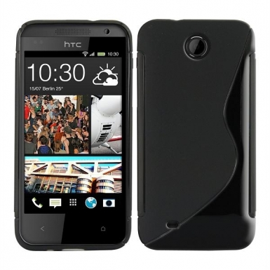 S-Line Cover Case - силиконов (TPU) калъф за HTC Desire 300 (черен)
