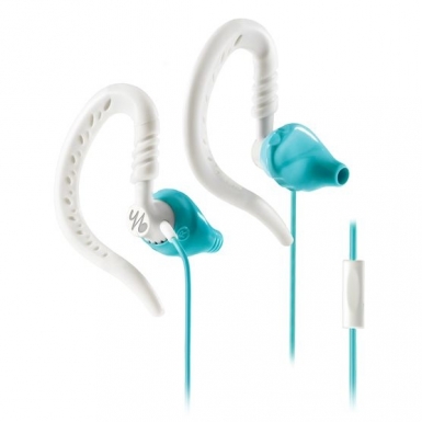 JBL Yurbuds Focus 300 - спортни слушалки с микрофон за iPhone, iPod, iPad и мобилни устройства (бял-син)