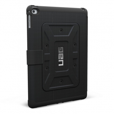Urban Armor Gear Folio Case - удароустойчив хибриден кейс от най-висок клас за iPad Air 2, iPad Pro 9.7 (черен)