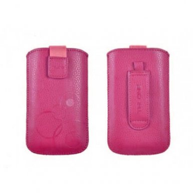 Telone Deko 1 Pouch Size 16 - вертикален кожен калъф, тип джоб с лента за издърпване за iPhone 8, iPhone 7, iPhone 6/6S, iPhone 5/5S/SE, Galaxy S7, S6, S5, S4, HTC One, Nexus 5, LG G2 и други (розов)