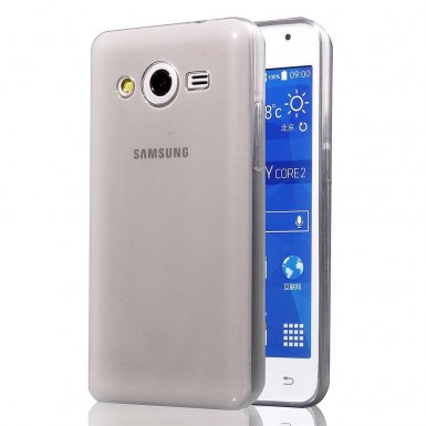 Ultra-Slim Case - тънък силиконов (TPU) калъф (0.3 mm) за Samsung Galaxy Core 2 SM-G355H (черен-прозрачен)