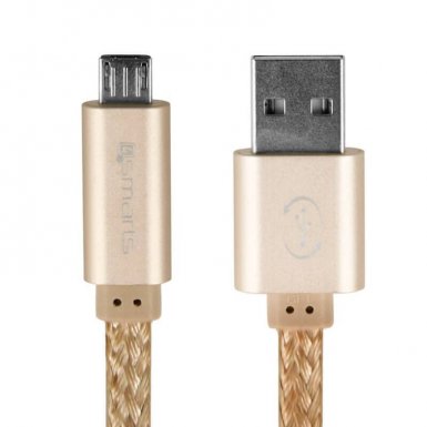 4Smarts GleamCord Micro-USB Data Cable - качествен microUSB кабел за мобилни устройства (1м) (златист)