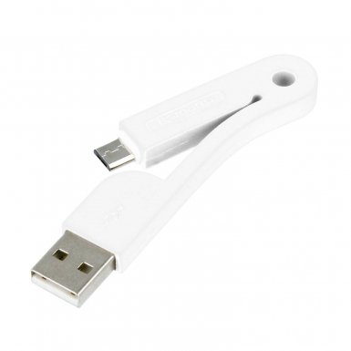 4smarts FoldLink Micro-USB Mini Cable - компактен сгъваем microUSB кабел за мобилни устройства с microUSB вход (бял)
