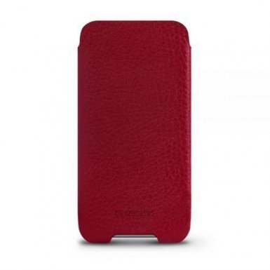 Beyzacases New Zero - кожен калъф (естествена кожа, ръчна изработка) за iPhone 8, iPhone 7, iPhone 6, iPhone 6S (червен)
