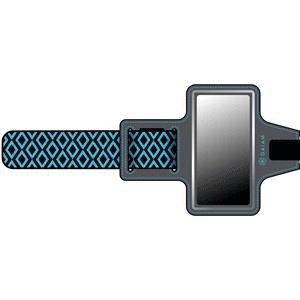 Gaiam Armband Med Blue Diamond - неопренов спортен калъф за ръка за iPhone и смартфони до 5.2 инча (сив)