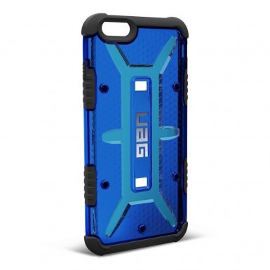 Urban Armor Gear Scout - удароустойчив хибриден кейс + HD покритие за iPhone 6, iPhone 6S (син-прозрачен)