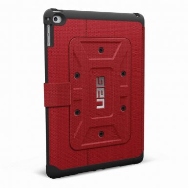 Urban Armor Gear Folio Case - удароустойчив хибриден кейс от най-висок клас за iPad Air 2, iPad Pro 9.7 (червен)